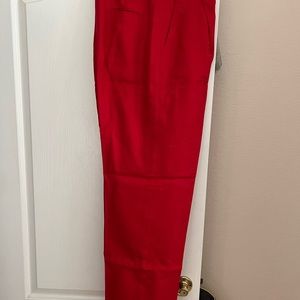 Ralph Lauren red linen slacks. Side slant pockets.